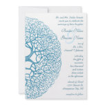 Aqua Circle of Love Tree Wedding Invitation invitations