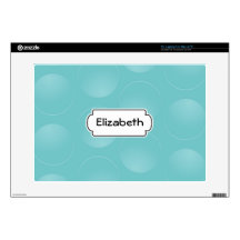 Aqua Circles Abstract Pattern Monogram Laptop Skin