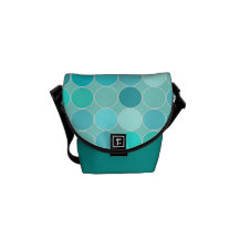 Aqua Circles Pattern  Modern Messenger Bag