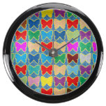 Aqua Clock  butterfly print Background Colorful
