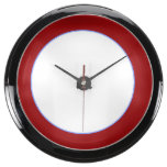Aqua Clock Round Red Strip Add TEXT PHOTO TEMPLATE