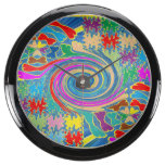 Aqua Clock  Whirl Wind Waves Background Colorful