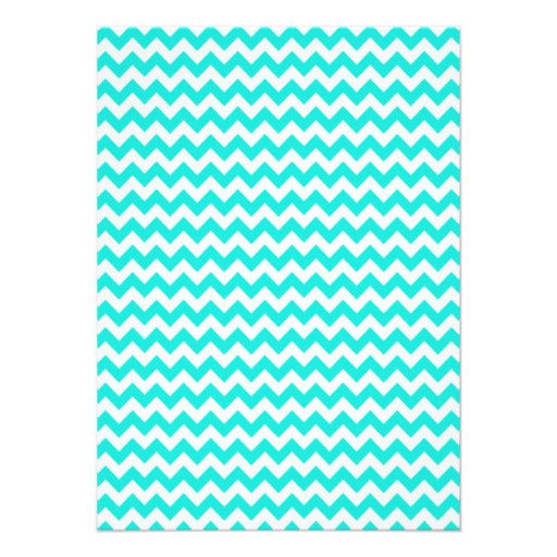 Aqua Color Chevron; Vintage Chalkboard look Personalized Invitation