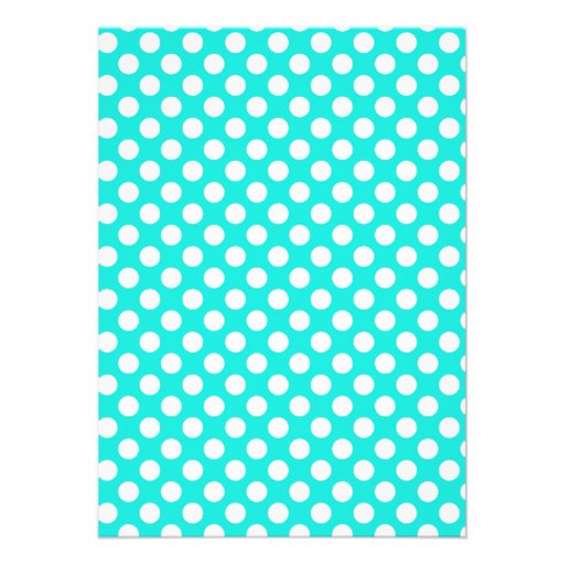 Aqua Color Polka Dots Personalized Invite