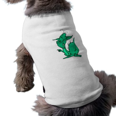 Aqua Colored Dragon Dog T-shirt by dragons_lair