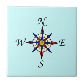 Aqua Compass Rose