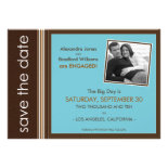 Aqua-Coral Modern Speckled Texture Save the Date Announcements