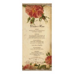 Aqua Cream Vintage Eiffel Tower Rose Dinner Menu Custom Announcement