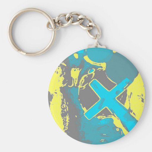 Aqua Cross Keychain