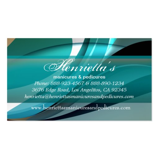 Aqua Curve Abstract Colorful Vector Business Card Template (back side)