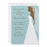 Aqua Damask and Bride Invitations