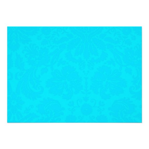 Aqua Damask Bridal Shower Invitations