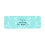 Aqua Damask Custom Return Address Label