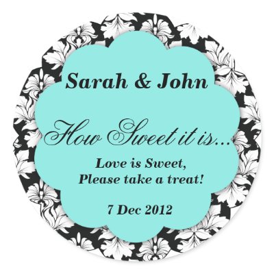 Aqua damask How Sweet it is Sticker