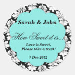 Aqua damask How Sweet it is Sticker