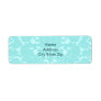 Aqua Damask Custom Return Address Label