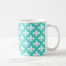 Aqua Damask Mugs