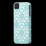 Aqua Damask Pattern Case-mate Iphone 4 Cases