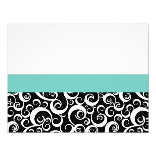 Aqua Damask Swirl Rehearsal Dinner Invitation