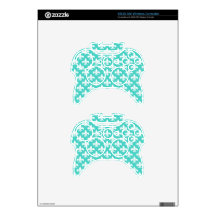 Aqua Damask Xbox 360 Controller Skins