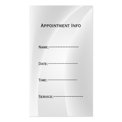 aqua Dental businesscards with appointment card Business Card (back side)