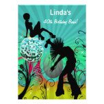 aqua disco retro  party Invitation