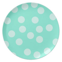 Aqua Dotty Pattern. Dinner Plate