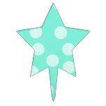 Aqua Dotty Pattern. Star Cake Picks