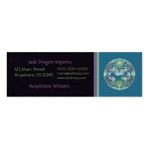 Aqua Dragon Skinny Card Business Card
