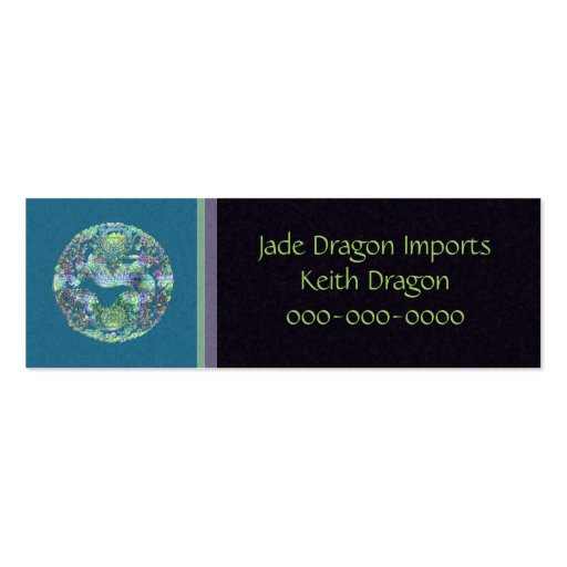 Aqua Dragon Skinny Card Business Card (back side)