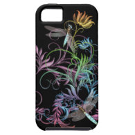 Aqua Dragonflies, Flourish w/ Color Changing base iPhone 5 Case