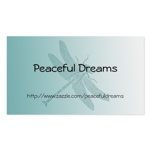 Aqua Dragonfly Business Card Template (front side)