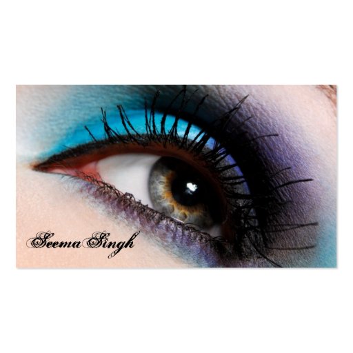 Aqua Eye Makeup Artist Business Cards (front side)