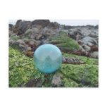 Aqua float on greenery at tide pool post card