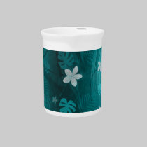 Aqua Floral Polynesian pitcher pitchers
