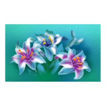 Aqua Floral Posters posters