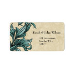 aqua flourish return address label