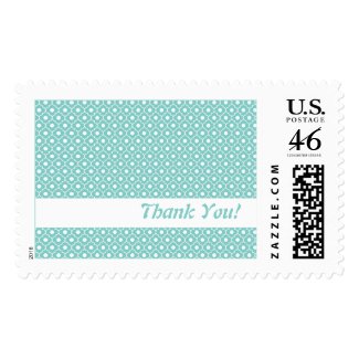Aqua Flower Argyle Pattern US Postal Stamp