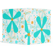 AQUA FLOWER RETRO binders by bd5178 AQUA FLOWER RETRO binders