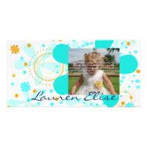 AQUA FLOWER RETRO photo cards by bd5178 AQUA FLOWER RETRO photo cards