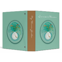 Aqua Flowers I Vinyl Binder