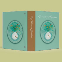 Aqua Flowers I binders