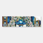 Aqua Flowers in vase, Plaza de Espana, Seville, Sp Bumper Stickers