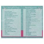 Aqua & Fuchsia Beach Wedding Ceremony Programs Flyer