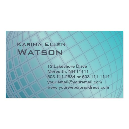 Aqua Globe International Woman Elegant Executive Business Card