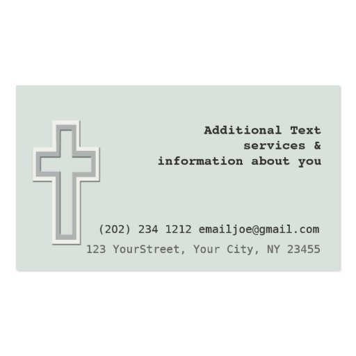 Aqua Graphic Christian Cross Business Card (back side)