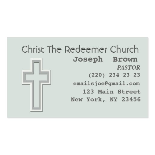 Aqua Graphic Christian Cross Business Card (front side)