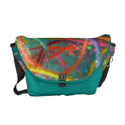 Aqua Green Bright String Design Multipurpose Bag Commuter Bag by LollyPoPGirlBags
