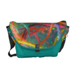 Aqua Green Bright String Design Multipurpose Bag Commuter Bag