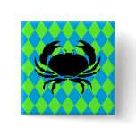 Aqua &amp; Green Diamonds Crab Pin